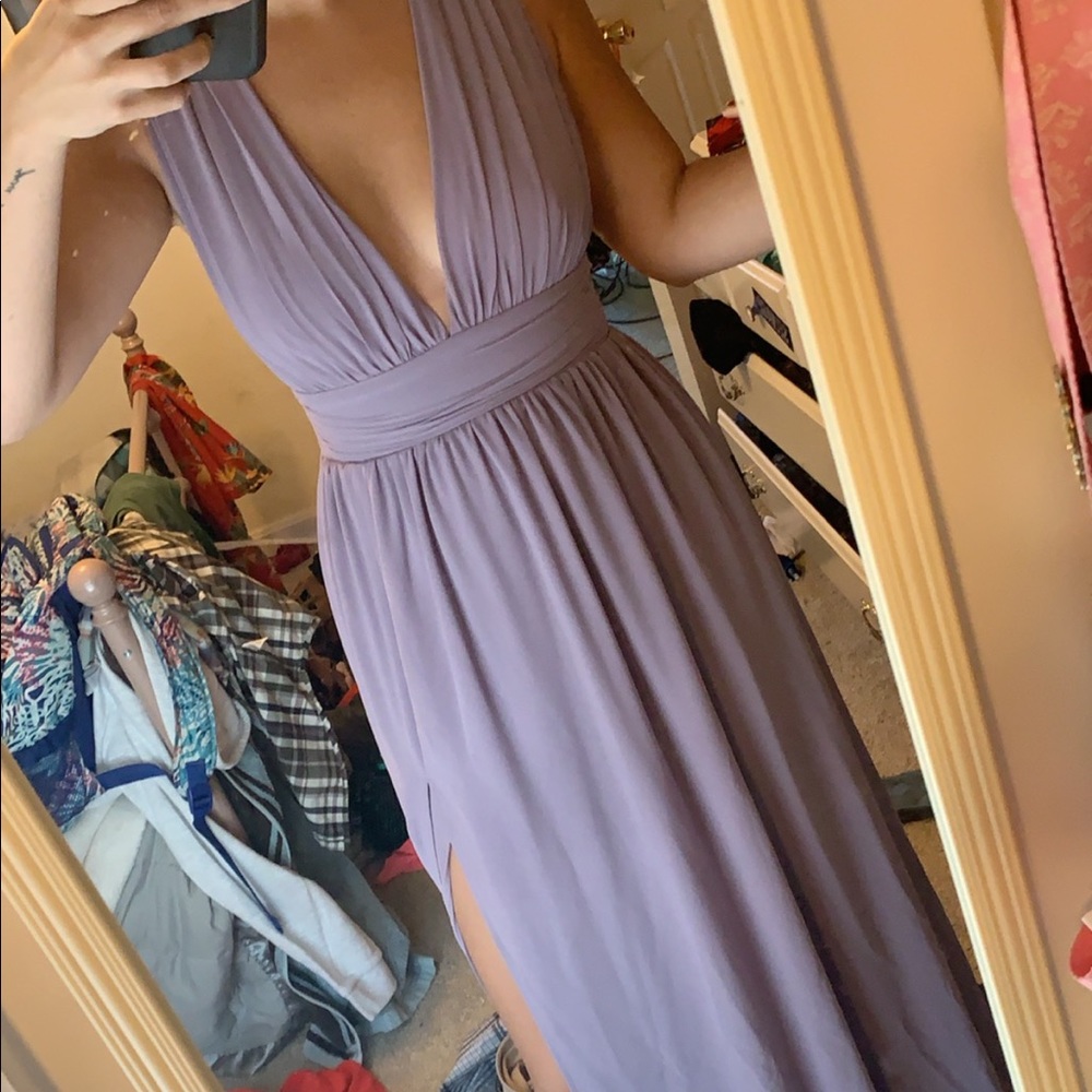HEAVENLY HUES DUSTY PURPLE MAXI DRESS